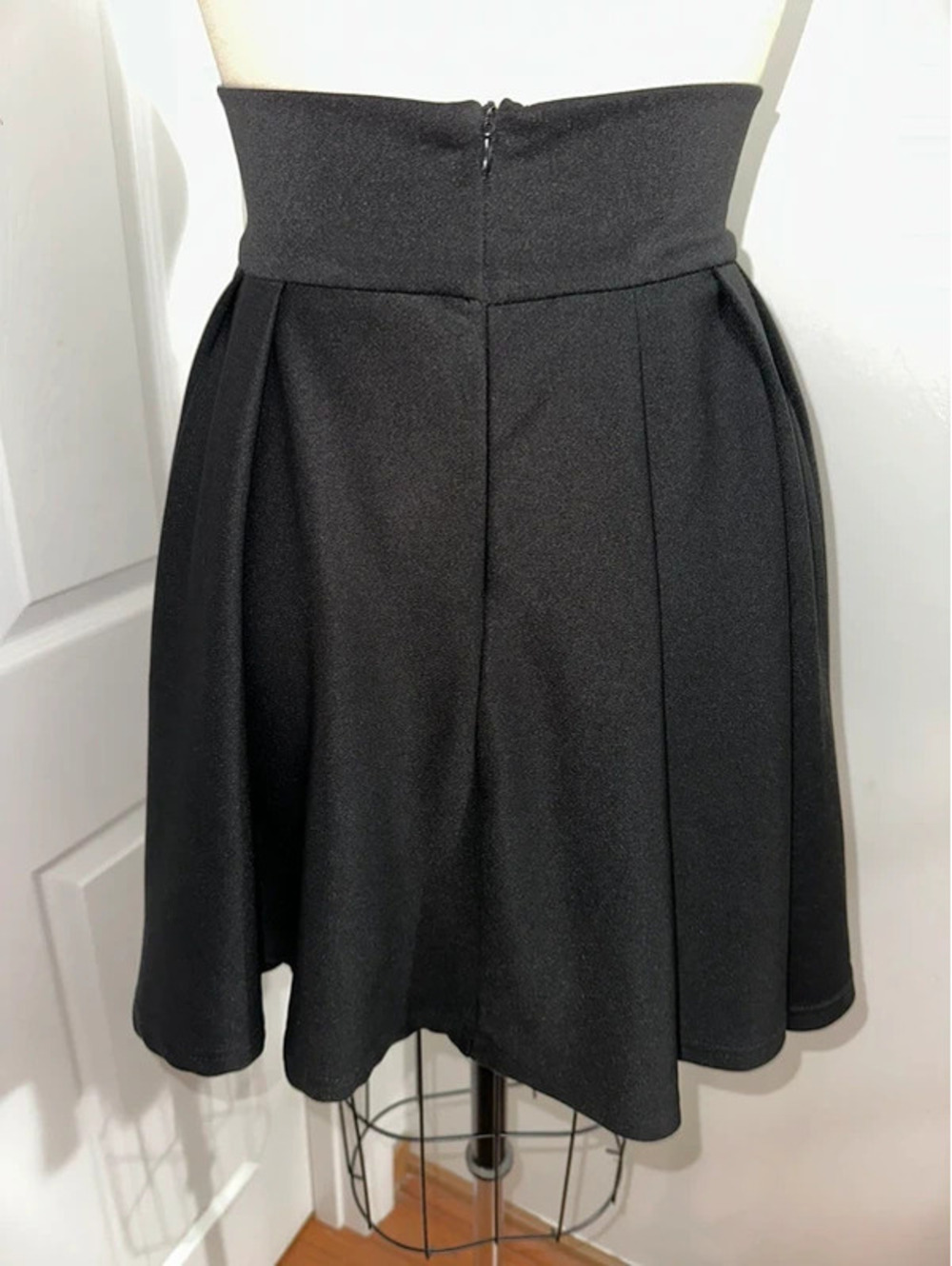 SHEIN high-waisted Whimsigoth Black skater mini skirt XL